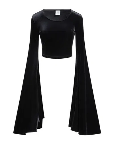VETEMENTS VETEMENTS WOMAN TOP BLACK SIZE S POLYAMIDE, ELASTANE