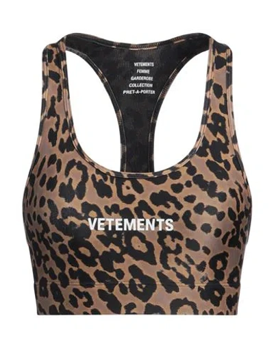 Vetements Woman Top Brown Size Xs Polyamide, Elastane
