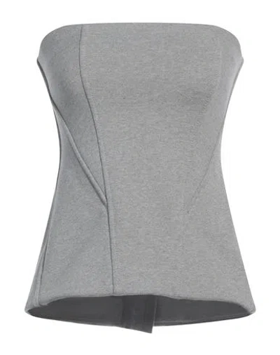 Vetements Woman Top Grey Size Xs Cotton