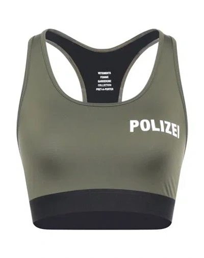 Vetements Woman Top Military Green Size M Polyamide, Elastane In Multi