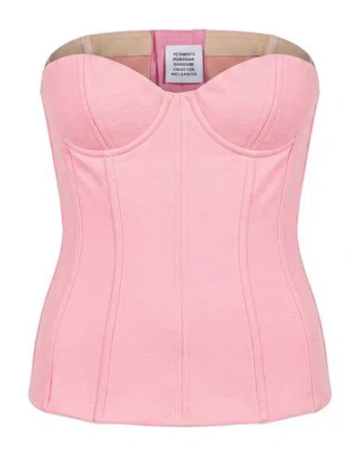 Vetements Woman Top Salmon Pink Size S Cotton