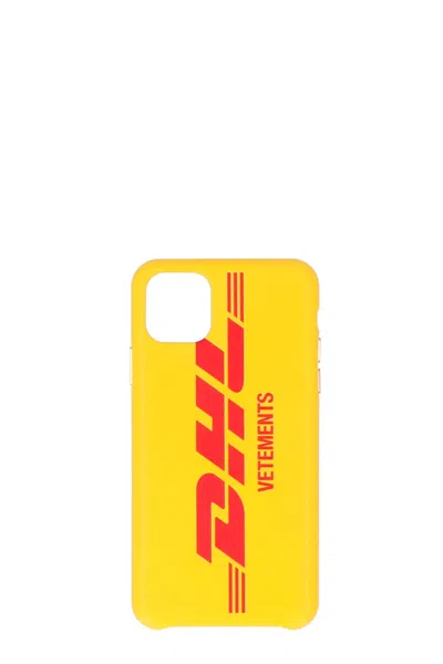 Vetements Dhl Logo Printed Iphone 11 Pro Max Case In Yellow