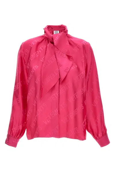 Vetements Blouse 'signature' Long Sleeves In Pink