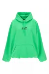Vetements Oval Logo Hoodie With Drawstring Hood In Green