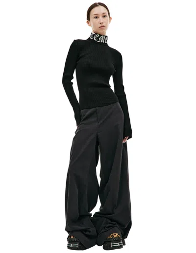 Vetements Wool Logo Turtleneck In Black