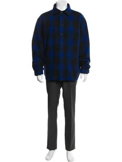 Pre-owned Vetements Wool Plaid Print Parka In Blue