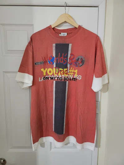 Pre-owned Vetements World's Best Dad Trompe L'oeil Tee Small In Red