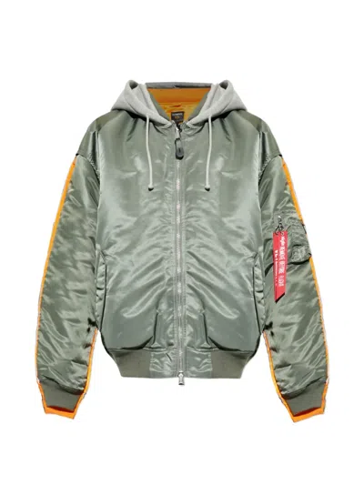 Vetements X Alpha Industries Hooded Bomber Jacket In Gray