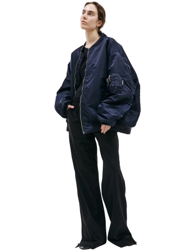 Vetements X Alpha Industries Reversible Bomber Jacket In Navy Blue