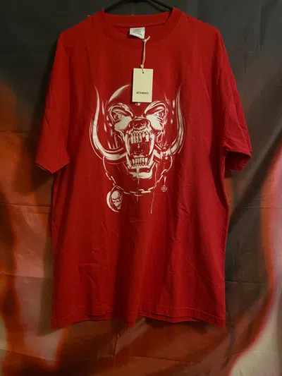 Pre-owned Vetements X Motorhead World Tour Big Skull T-shirt In Red