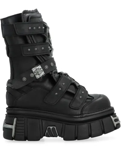 Vetements X New Rock Gamer Boots In Black