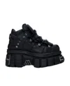 Vetements Chunky Sole Platform Heel Round Toe Sneakers In Black