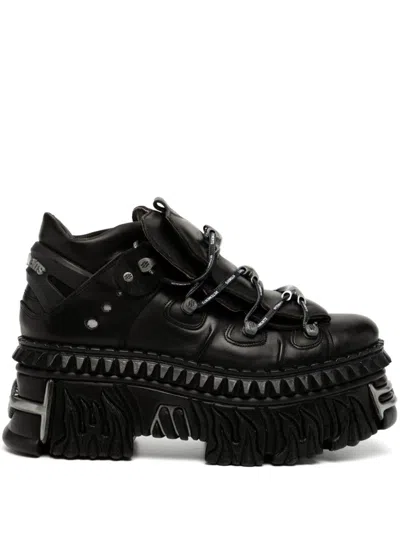 VETEMENTS X NEW ROCK LEATHER SNEAKERS