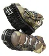 Vetements New Rock Embellished Camouflage-print Leather Platform Sneakers In Khaki