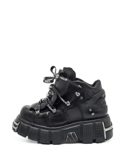 Pre-owned Vetements X New Rock Platform Low-top Trainers In Black