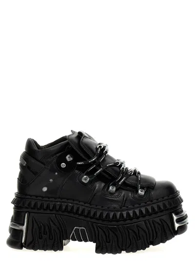 Vetements X New Rock Platform Sneakers In Black
