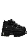 Vetements Chunky Sole Platform Heel Round Toe Sneakers In Black