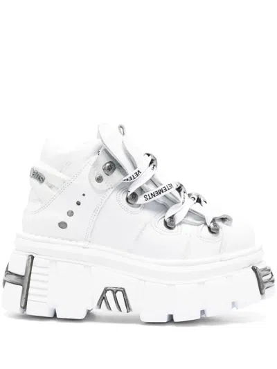 Vetements X New Rock Platform Sneakers In White