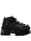 Vetements Black New Rock Edition Fire Platform Sneakers In Black