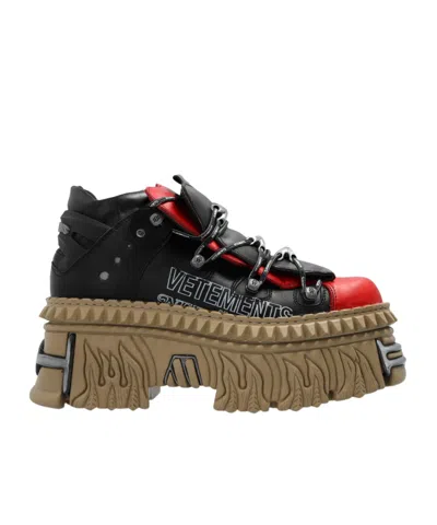 Vetements X New Rock Thick Sole And Low-cut Casual Shoes In Black / Logo Print