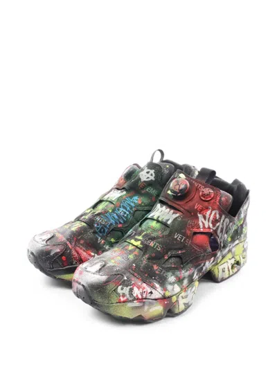 Pre-owned Vetements X Reebok 2010s Graffiti Instapump Fury Sneakers In Black