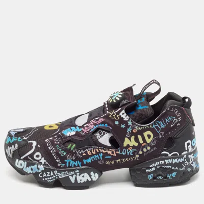 Pre-owned Vetements X Reebok Black Graffiti Fabric Instapump Fury Sneakers Size 40