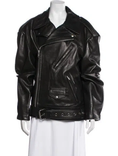 Pre-owned Vetements X Schott Leather Biker Jacket W/ Tags In Black
