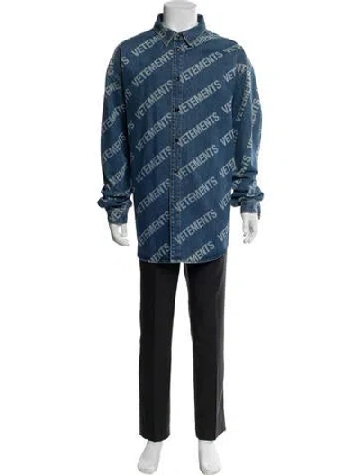 Pre-owned Vetements X Unifit Printed Shirt W/ Tags In Blue