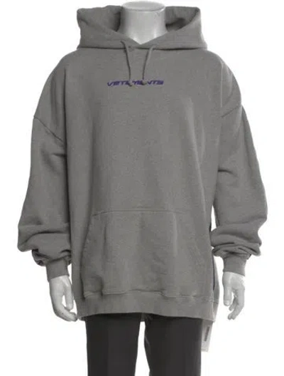 Pre-owned Vetements X Unisex Graphic Print Hoodie In Gray