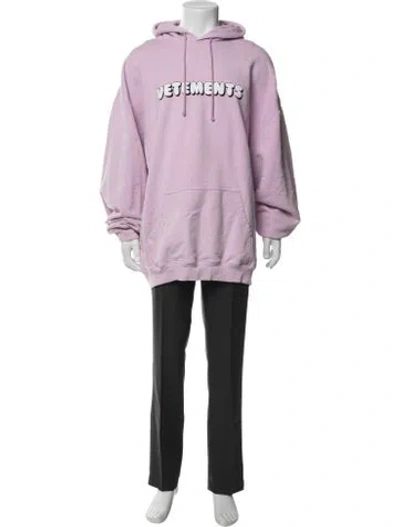 Pre-owned Vetements X Unisex Graphic Print Hoodie In Purple