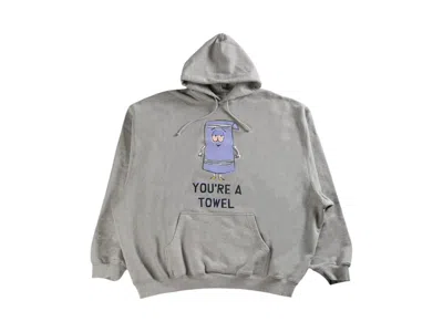 Pre-owned Vetements You're A Towel Oversized Hoodie In Grey Melange