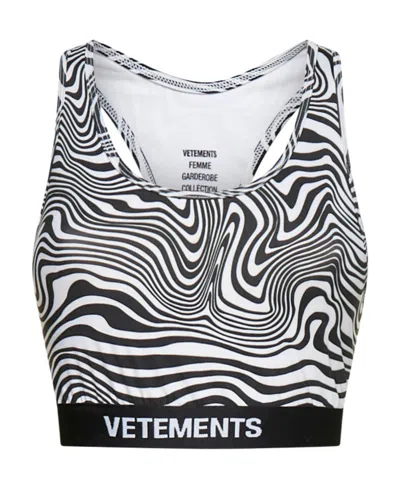 Vetements Zebra Printed Sports Vest In White