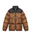 Vetements Leopard Logo Puffer Jacket In Brown