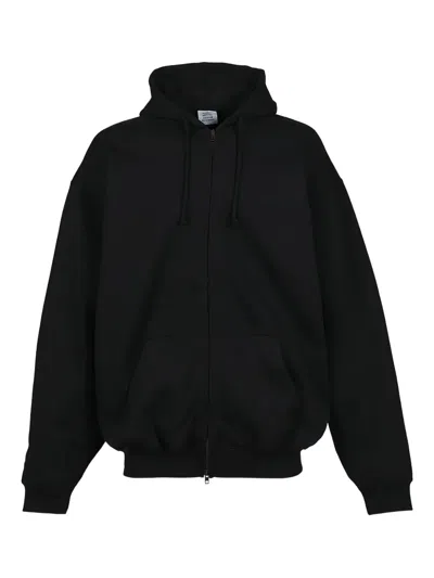 Vetements Zip-up Hoodie In Black