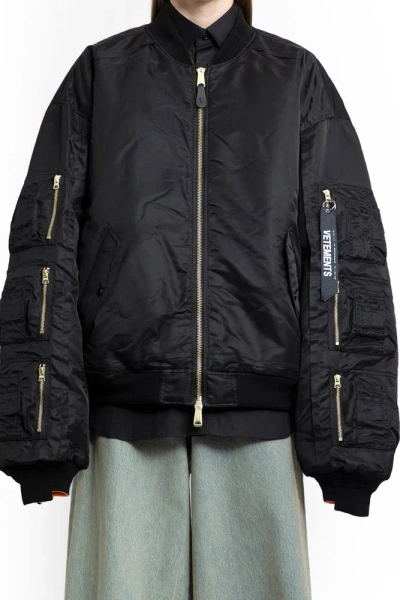 Vetements Zip Up Reversible Bomber Jacket In Multi