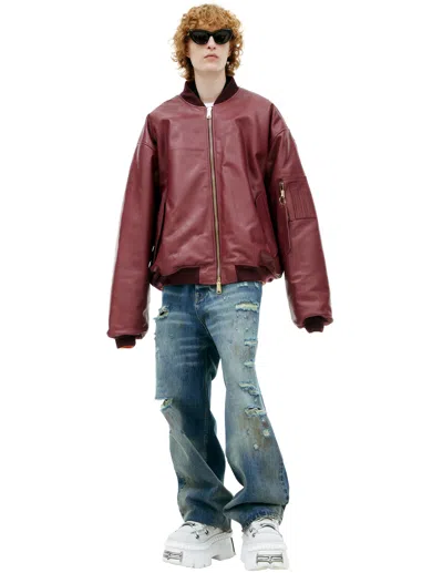 Vetements Zippered Leather Bomber