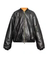 Vetements Long Sleeve Leather Jacket In Black