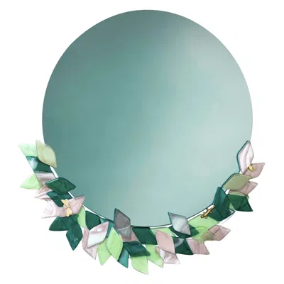 Pre-owned Vetrofuso Foliage Wall Mirror By Serena Confalonieri In Blue