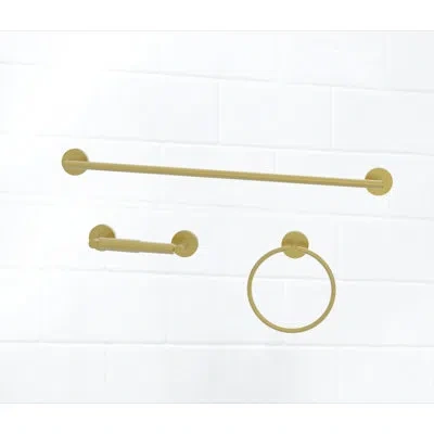 Vetta 3 - Piece Bathroom Hardware Set In Matte Gold
