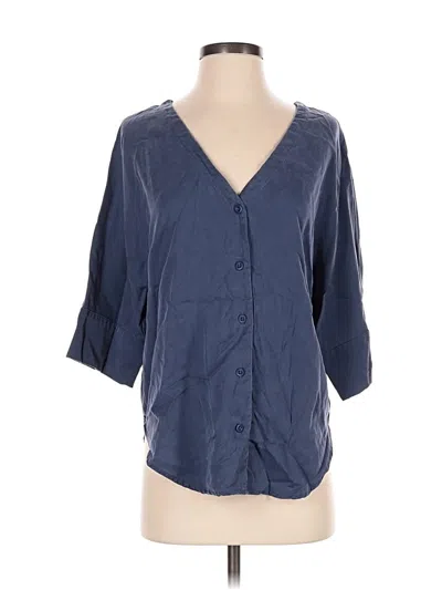 Pre-owned Vetta 3/4 Sleeve Blouse In Blue
