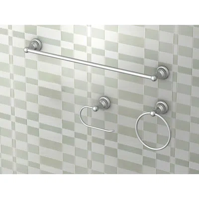 Vetta 3-piece Bathroom Hardware Set With Towel Ring, Toilet Paper Holder And 24 In. Towel Bar In Chrome