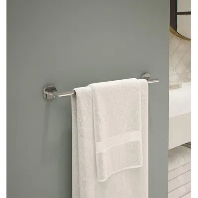 Vetta Modern 24 Inch Bathroom Wall Mounted Towel Bar In Brushed Nickel Finish In Chrome