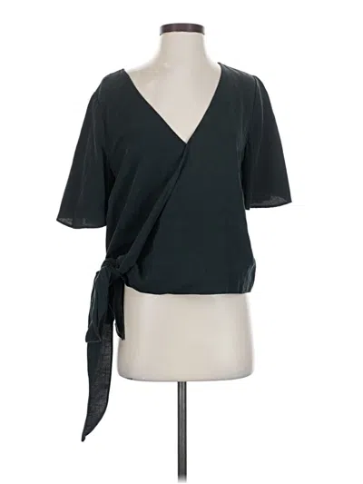 Pre-owned Vetta Short Sleeve Blouse In Black