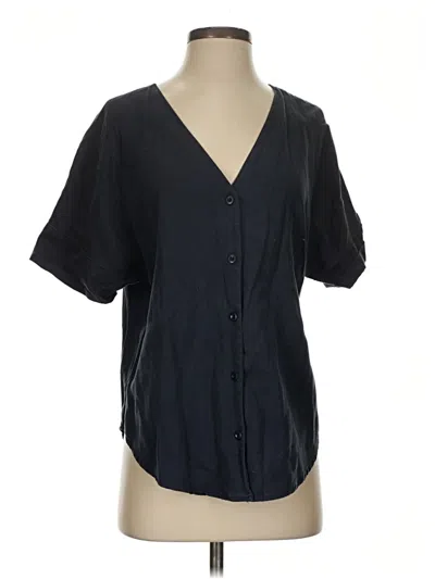 Pre-owned Vetta Short Sleeve Blouse In Black