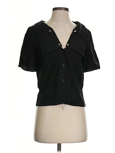 Pre-owned Vetta Short Sleeve Blouse In Black