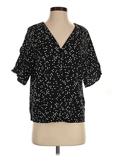 Pre-owned Vetta Short Sleeve Blouse In Black