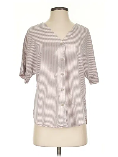 Pre-owned Vetta Short Sleeve Blouse In Tan