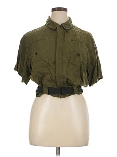 Pre-owned Vetta Short Sleeve Button Down Shirt In Green