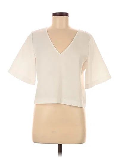 Pre-owned Vetta Short Sleeve Top White V Neck Tops