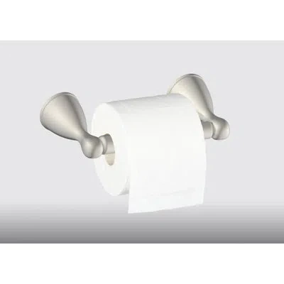 Vetta Traditional Wall Mounted Spring Double Post Toilet Paper Holder In Brushed Nickel